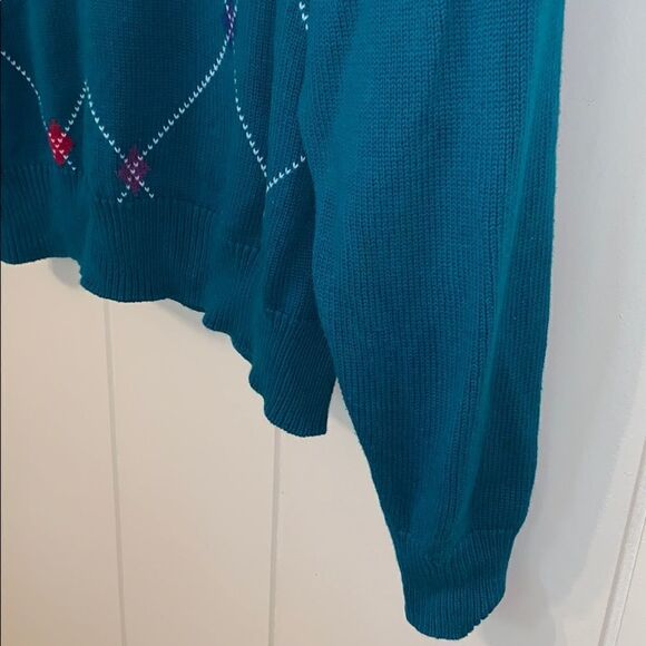 Vtg 80s Pringle of Scotland green argyle s… - Picture 3 of 7